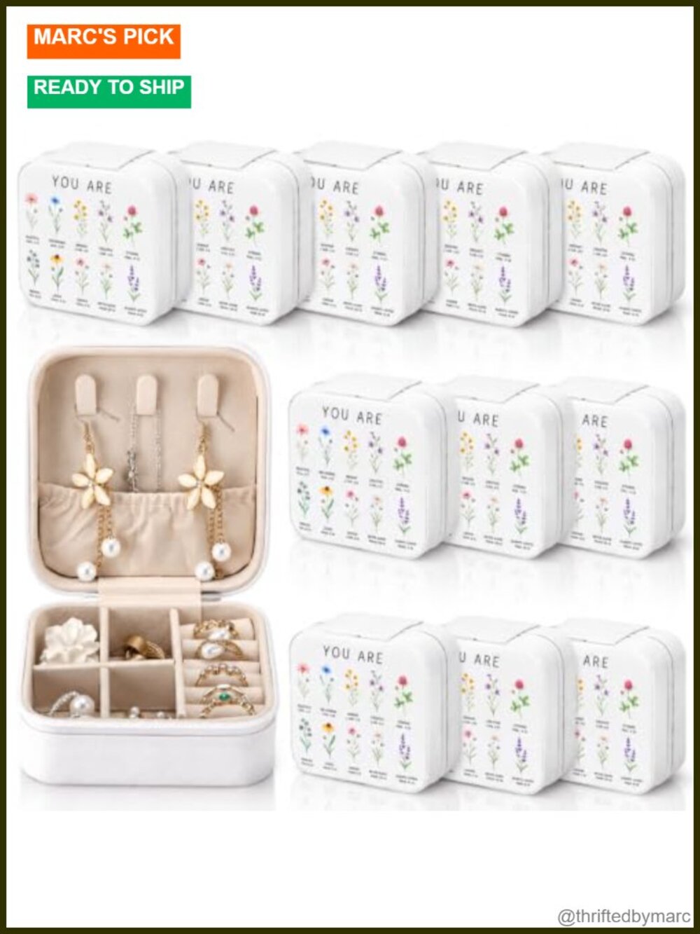 PU Leather Travel Jewelry Box Set 12 Pcs Christian Gifts Organizer